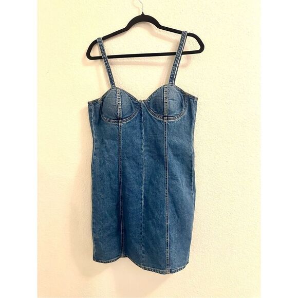 NWT Steve Madden Corset Denim Minidress.  Size L - Picture 6 of 8